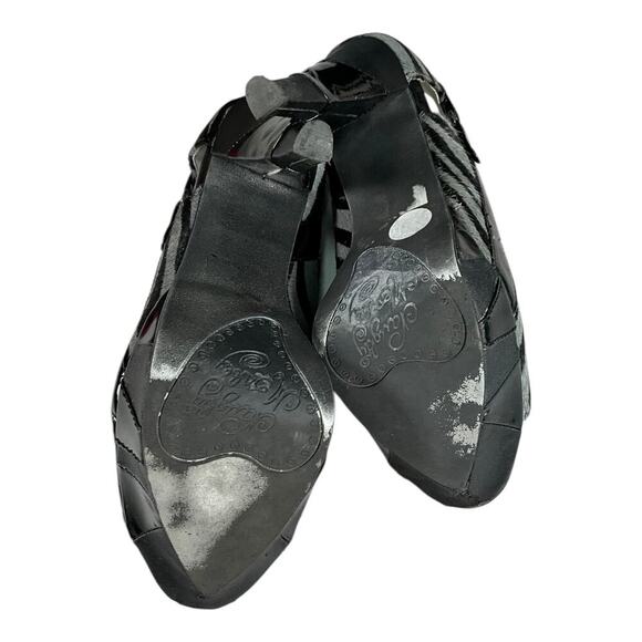 Y2K Naughty Monkey Portia Grey Black Size 7.5 Vintage Zebra Print Stiletto Used - Picture 14 of 15